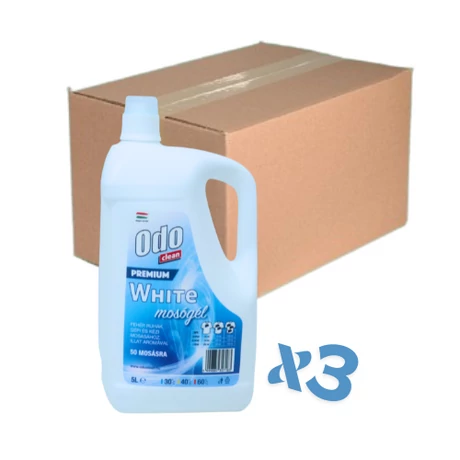 ODO PRÉMIUM WHITE mosógél fehér ruhákhoz 5 L x 3 db (karton)