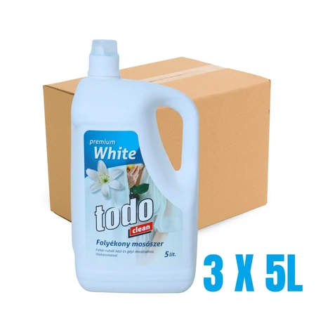 TODO PRÉMIUM WHITE mosógél fehér ruhákhoz 5 L x 3 db (karton)